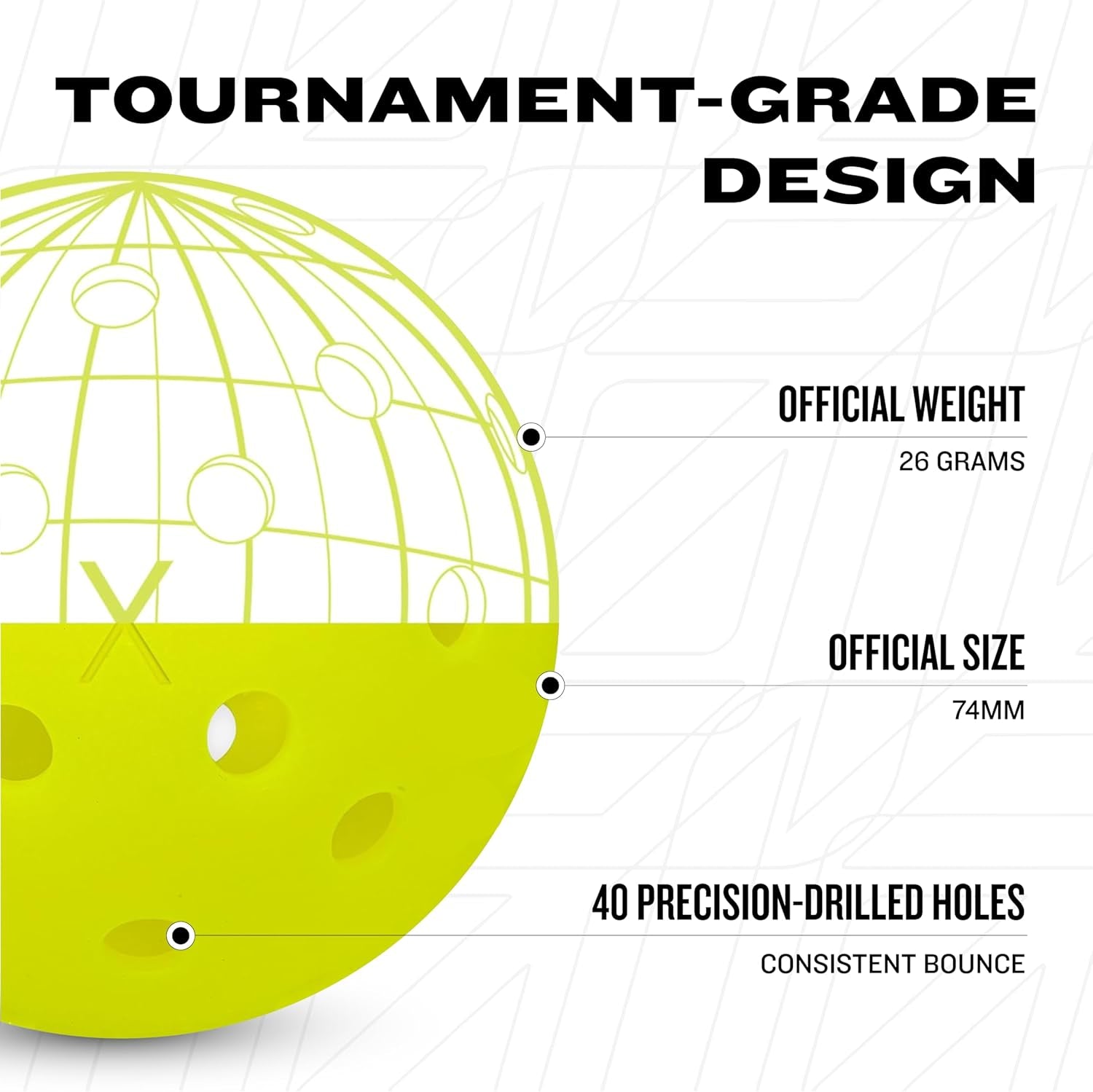 Franklin Sports X-40 Outdoor Pickleballs - Official Ball of USA Pickleball, APP Tour + US Open - Regulation Size