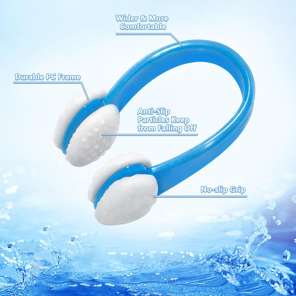 15Pcs Swimming Nose Clips, Nose Plugs for Swimming with Waterproof Silica Gel for Kids and Adults