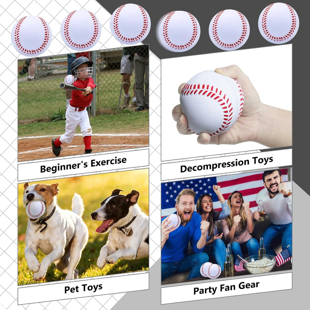 Foam Softballs,6 Pack 11 Inch Soft Softball for Beginner | Oversize Foam Baseballs with Mesh Bag for Indoor Outdoor Safely Training,Hitting Practice,Batting,Pitching,Unmarked
