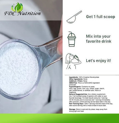 Creatine Monohydrate, Micronized Creatine Mono, Pure Creatine All Size