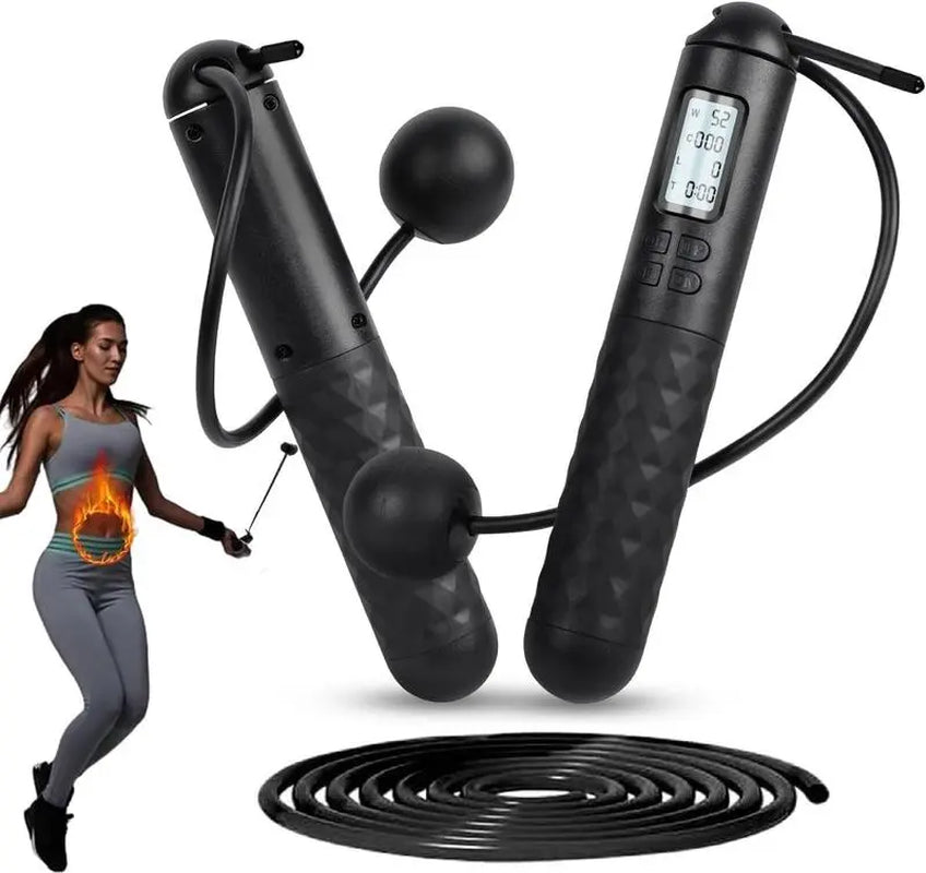 Smart Gravity Ball Jump Rope - Cordless Skipping with Digital Counter, Adjustable Weight for Home/Gym Workouts,Parent-Child Interaction, Valentine&