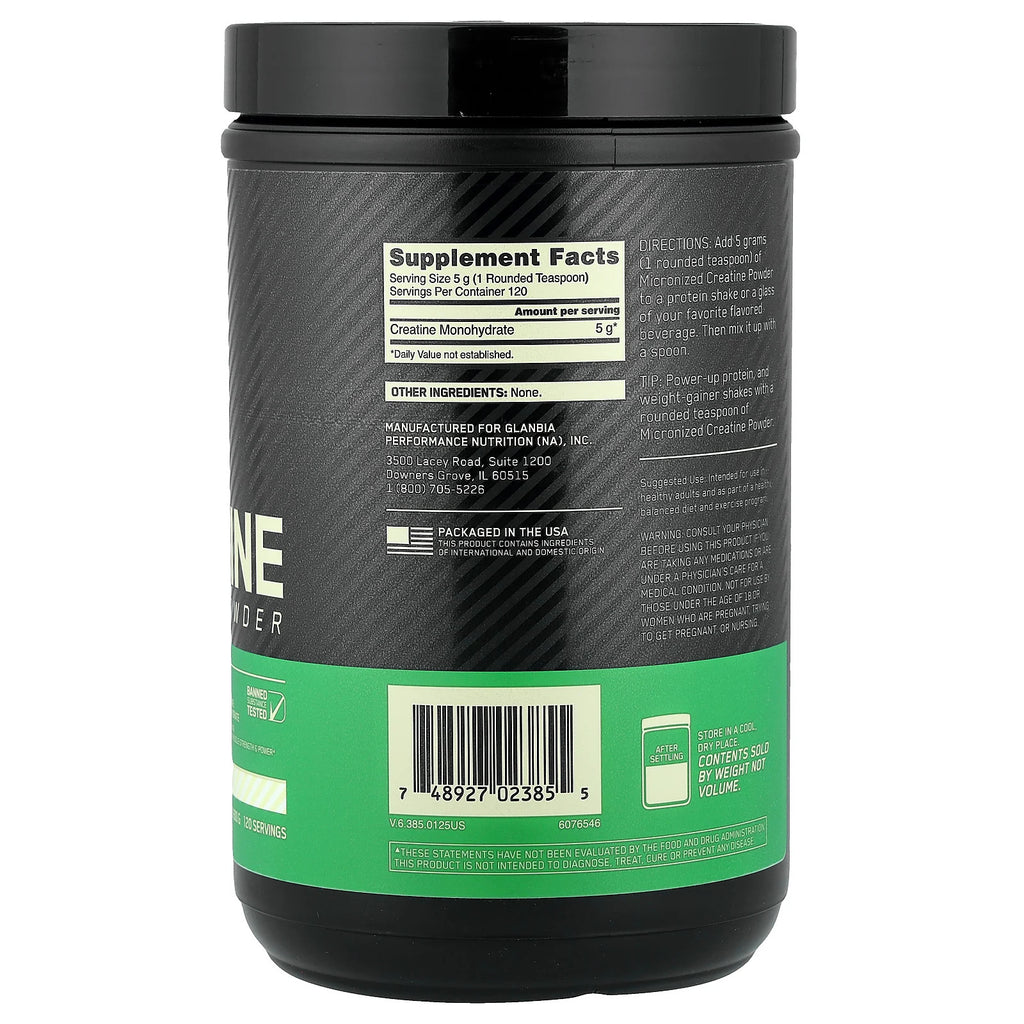 Micronized Creatine Powder, Unflavored, 1.32 Lb (600 G)