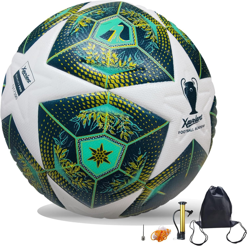 Professional Soccer Ball Size 5,4 | Thermal Bonded Waterproof PU Match-Quality Training Ball with Pump