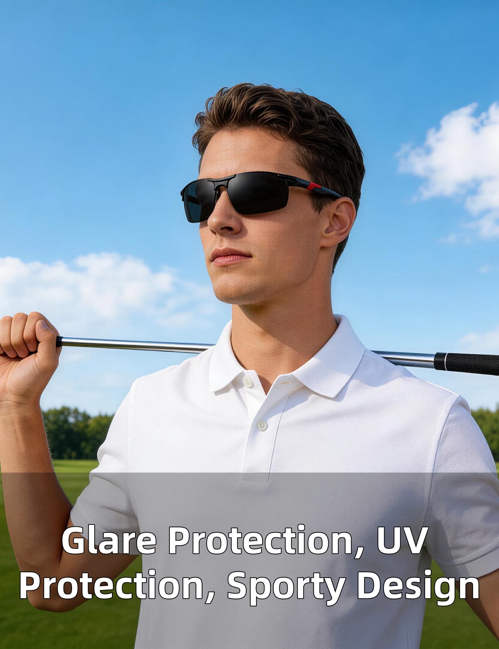 Mens Driving Sunglasses Polarized Sports Sunglasses Al-Mg Metal Frame Cycling Fishing Golf Goggles