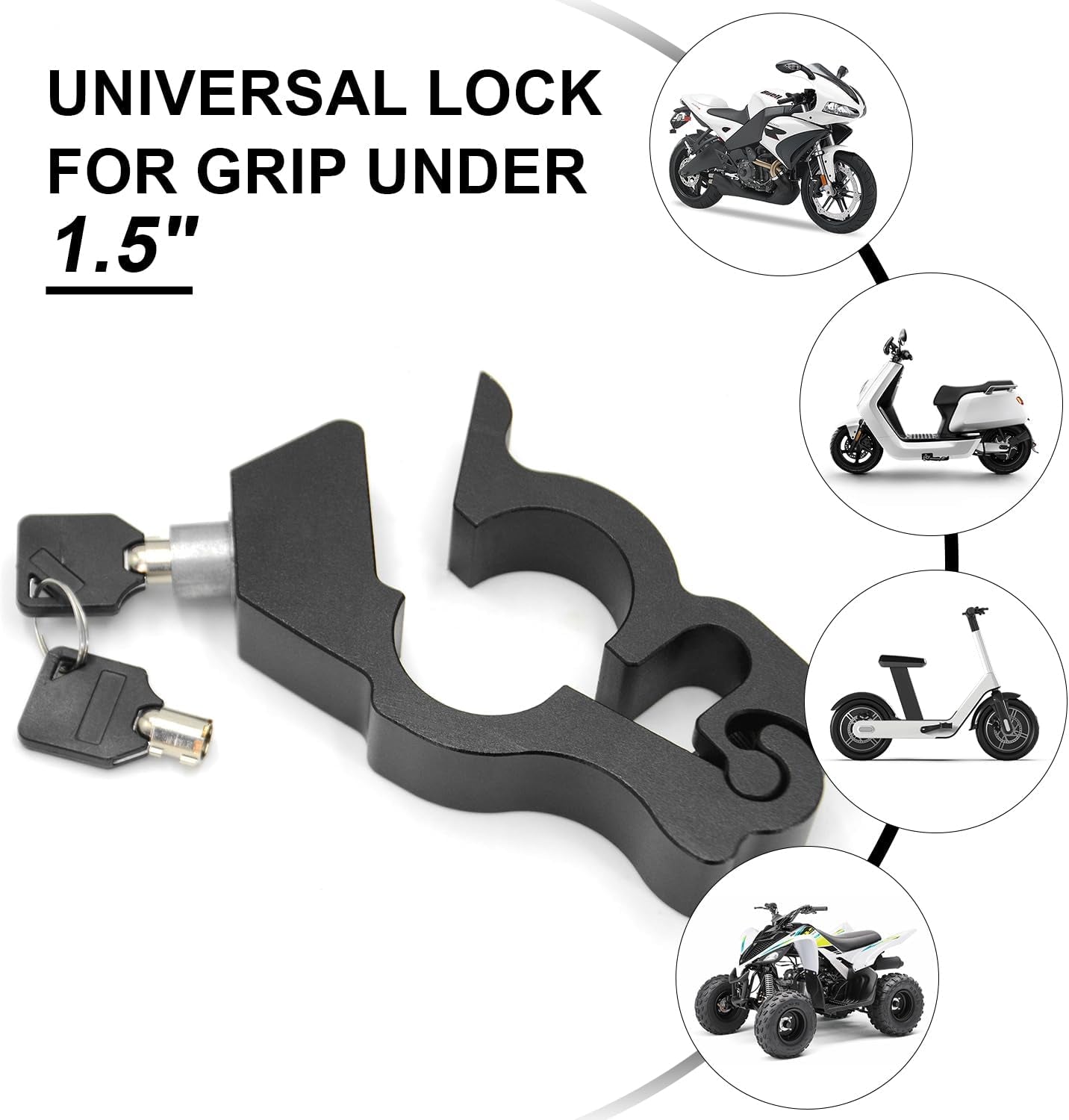 Heavy Duty anti Theft Helmet, Brake and Handlebar, Universal for Motorcycles, Atvs, Dirt Bikes, Mopeds, Scooters | Dirt Bike, Moped, Scooter, ATV Accessories