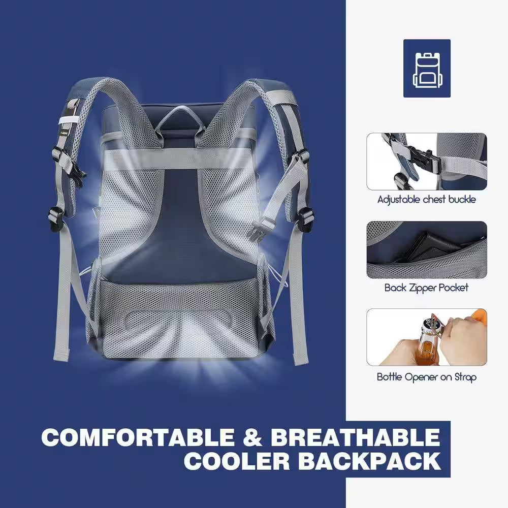 33.8 Qt. Insulated Soft Cooler Lunch Bag 35 Can Cooler Backpack