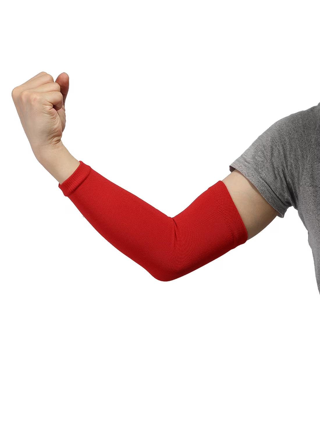 Unisex Compression Breathable Sports Arm Sleeves Protector Red One Size