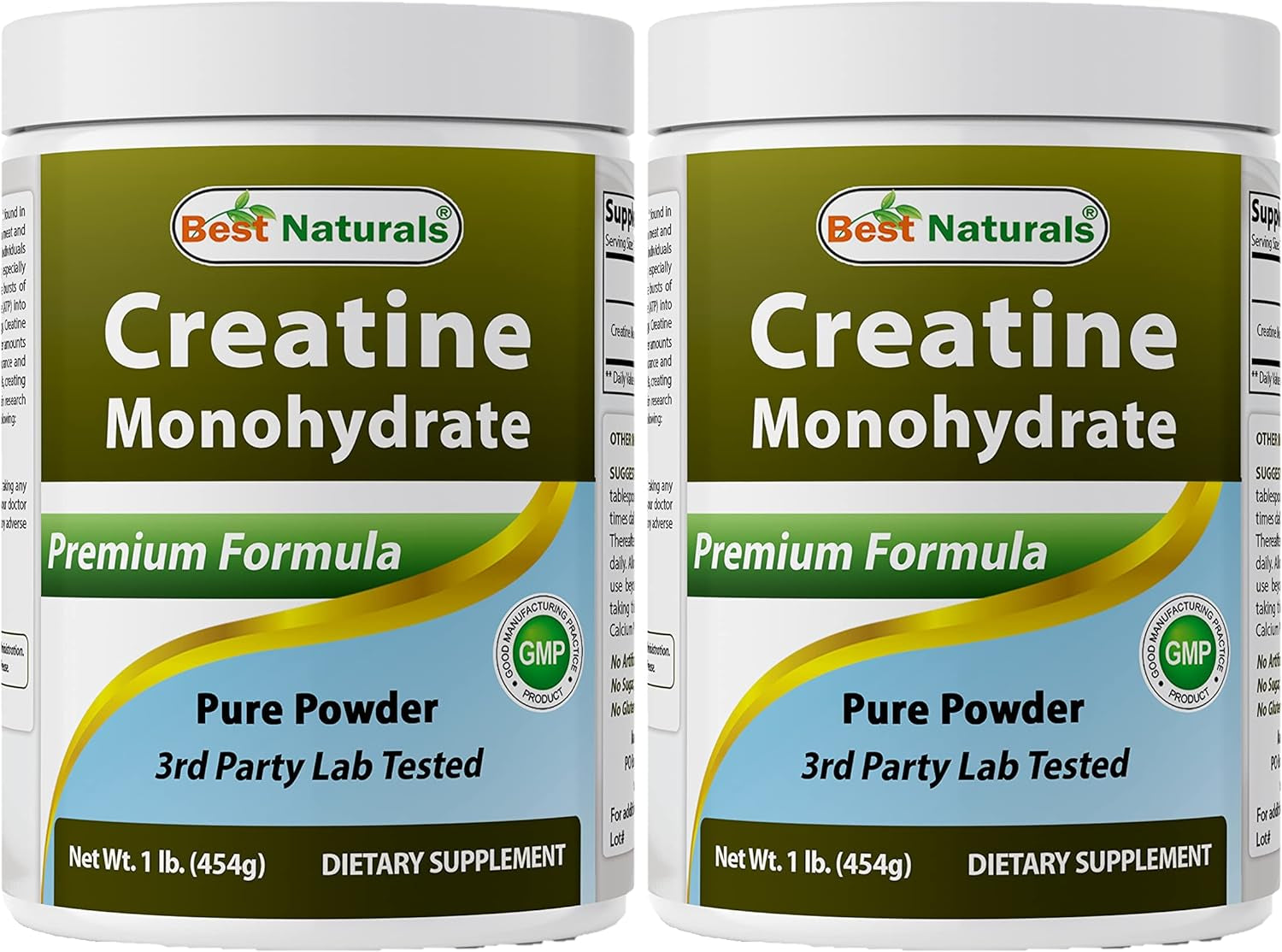 Creatine Monohydrate 1 Lb Pure Powder (1 LB (Pack of 2))