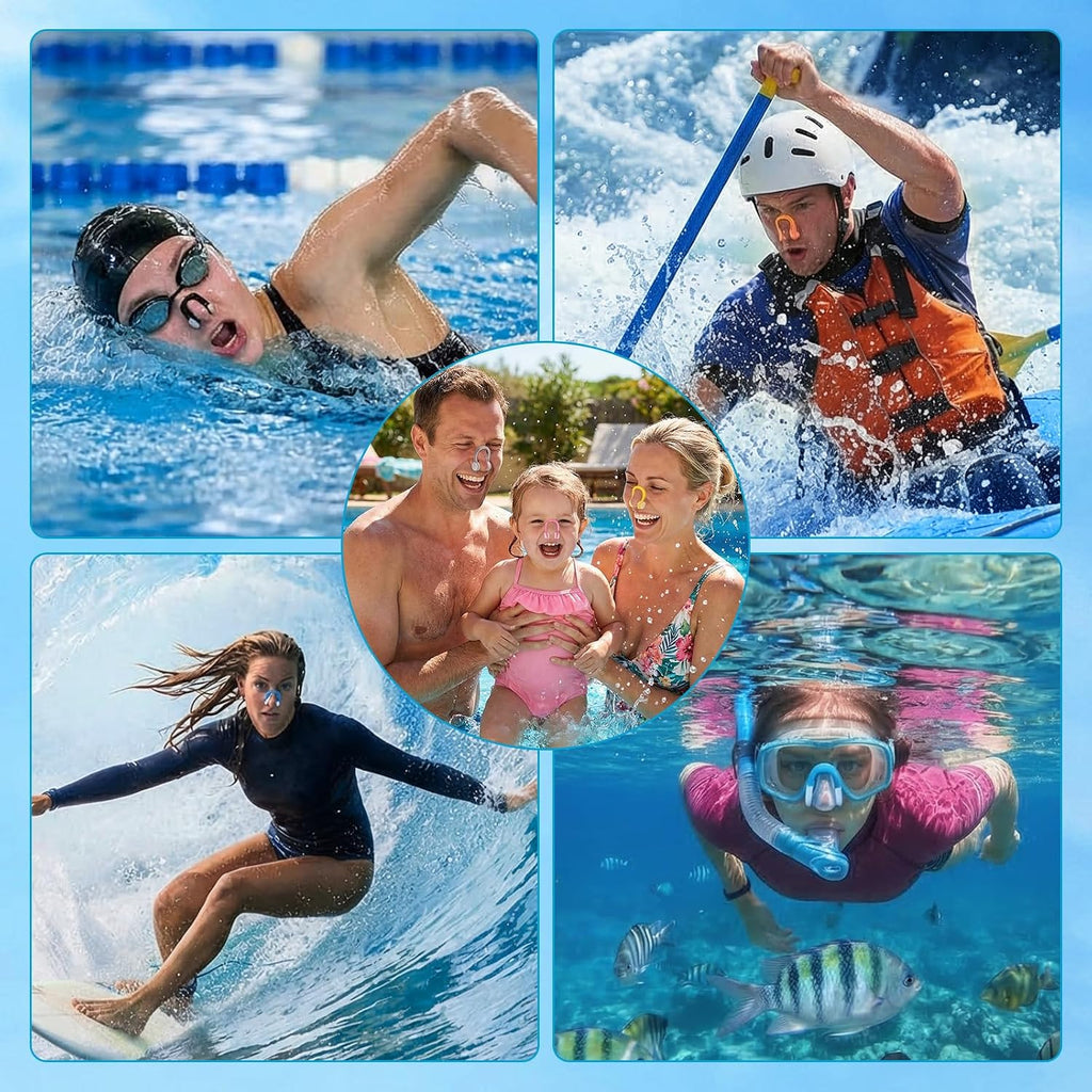 15Pcs Swimming Nose Clips, Nose Plugs for Swimming with Waterproof Silica Gel for Kids and Adults