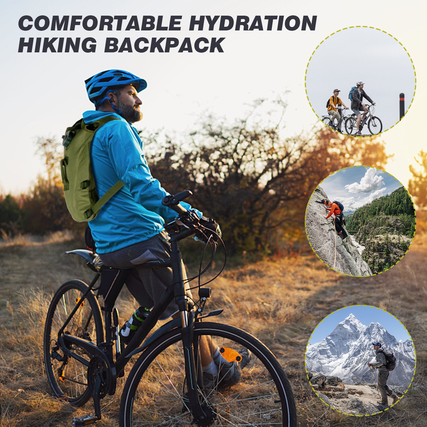 Cycling Hydration Bladder - 3L Leakproof Water Bag for Backpacks (BPA Free) USA