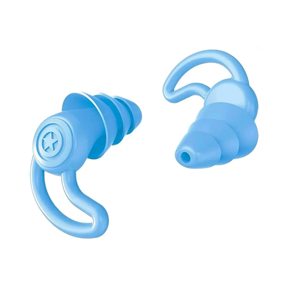 HUAK 3 Layer Silicone Ear Plugs for Noise Reduction Reusable Ear Plugs for Sleeping, Swimming, Studying, Concerts, Noise Hearing