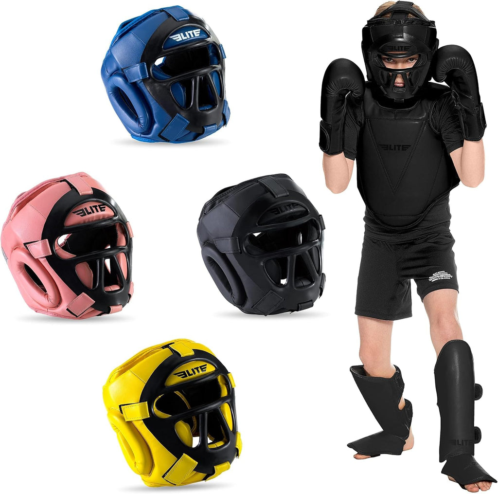 Best Kids Boxing Headgear Youth Wrestling Headgear for Age 4 to 13 Year MMA Kickboxing Muay Thai BJJ Karate Head Guard for Boys Girls (Black)