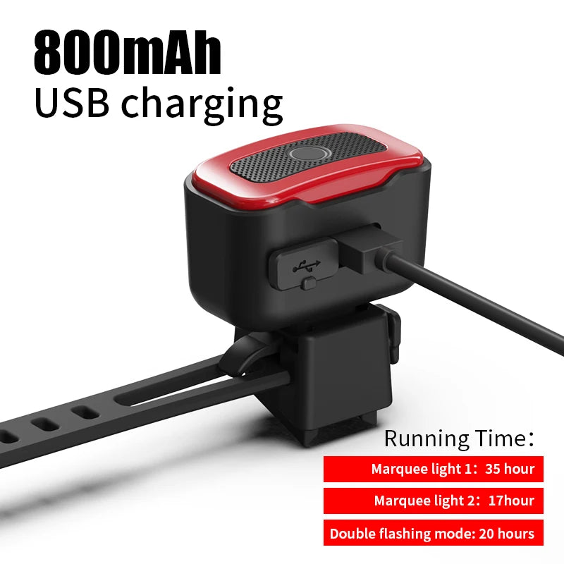 A07 Smart Bike Tail Light Brake Sensing Rear Lights Auto on off USB C Rechargeable Safety Warning Cycling Lights