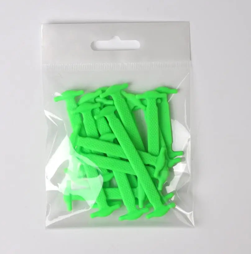 16Pcs/Lot Silicone Shoelaces No Tie Shoelaces 12 Colors Elastic Lace Shoelace Creative Lazy Silicone Laces Rubber Lace