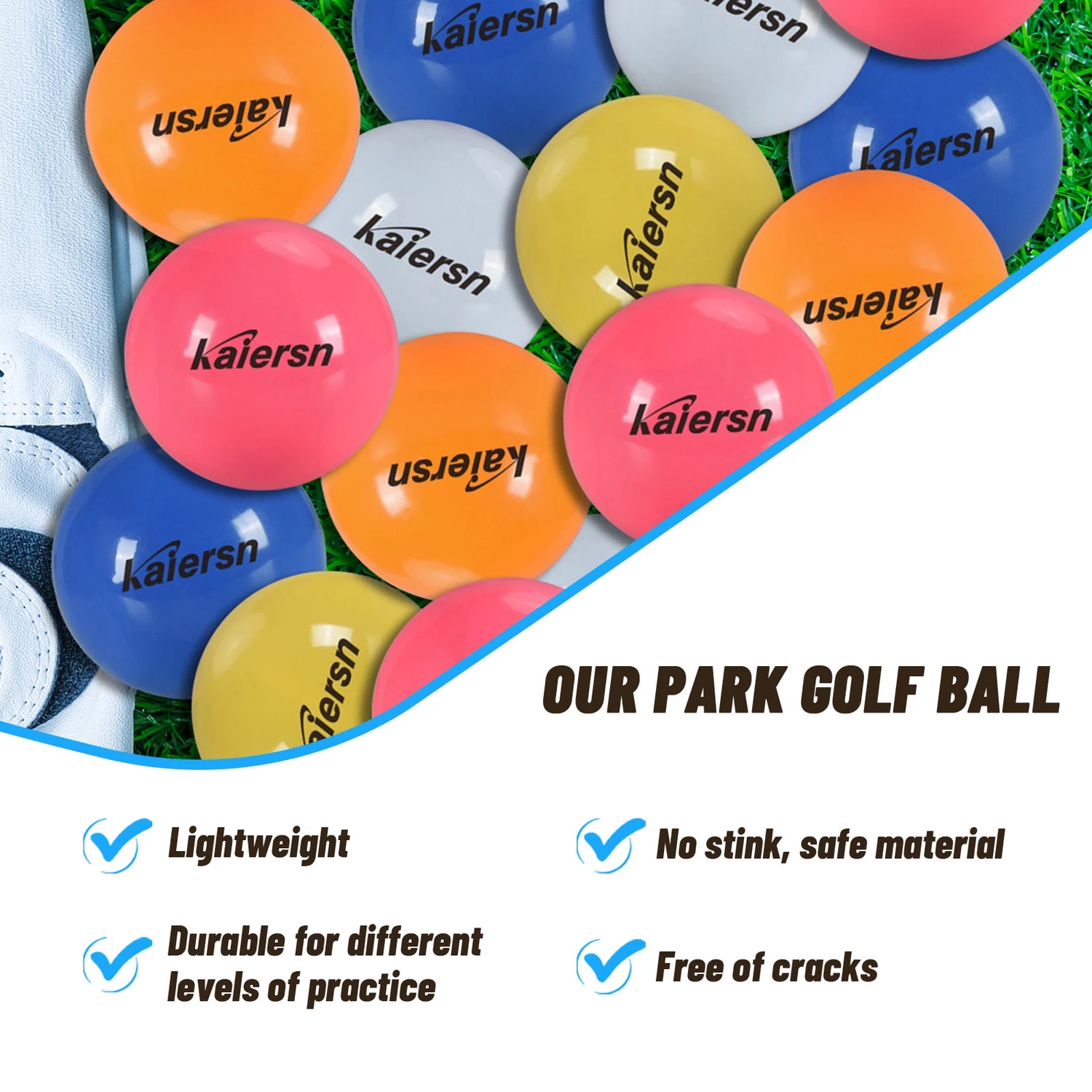 Colorful Park Golf Balls - 6Cm/2.36In Durable Practice Balls for Outdoor Training, Kids &amp; Adults (Multicolor Options)