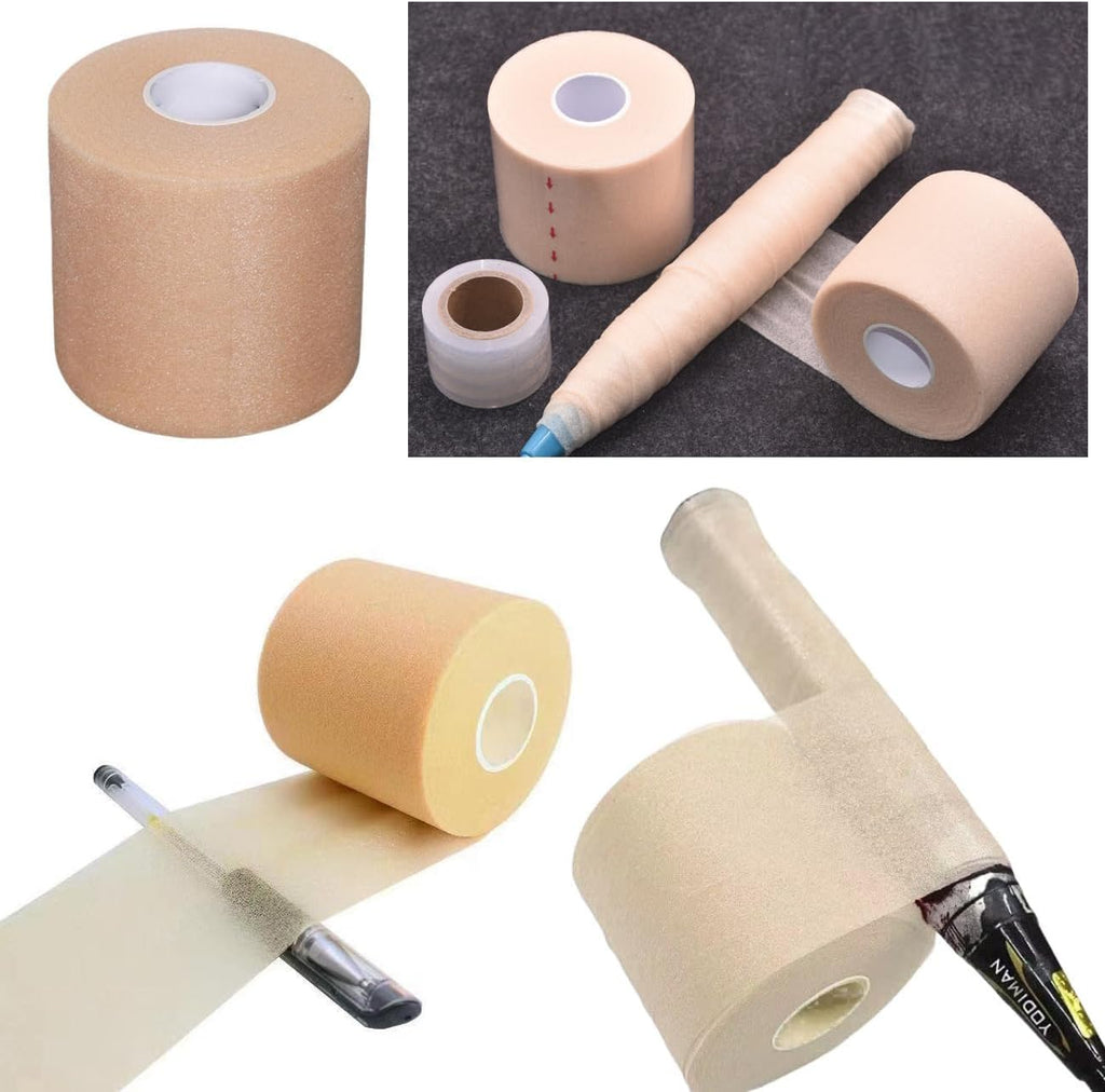 2 Set Tennis Racket Grip Tape Racquet Overgrip Soft Foam Wrap with Clear Waterproof Film Protector Tapes for Racquetball Rackets Pickleball Squash Badminton Hunting Hockey Baseball Fishing Rod
