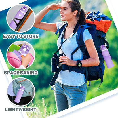 Collapsible Silicone Water Bottles-750Ml,Medical Grade,Bpa Free Travel Water Bottle Can Roll Up,26Oz,Leak Proof Foldable Sports &amp; Outdoor Water Bottles