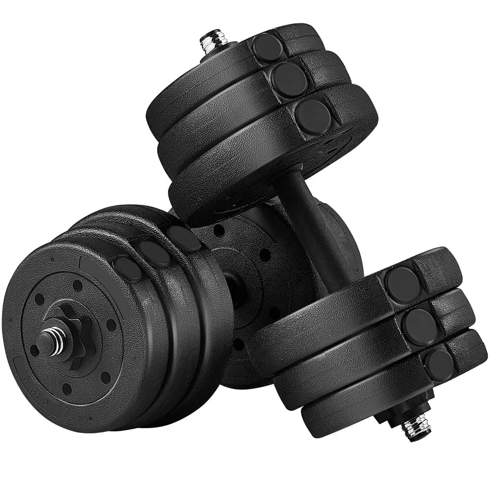55Lb Adjustable Dumbbell Set for Home Gym, Black