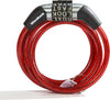 CL-455-RD Non-Resettable Combination Cable Lock, 4-Feet, Red