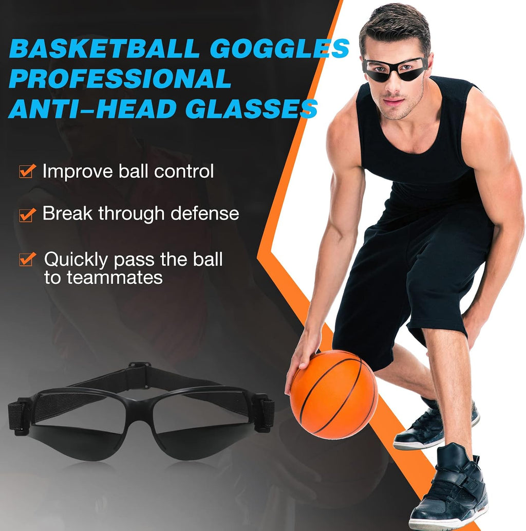 8 Pack Basketball Dribbling Goggles Adjustable Sport Training Glasses Black Dribble Goggles for Basketball Training Equipment for Men