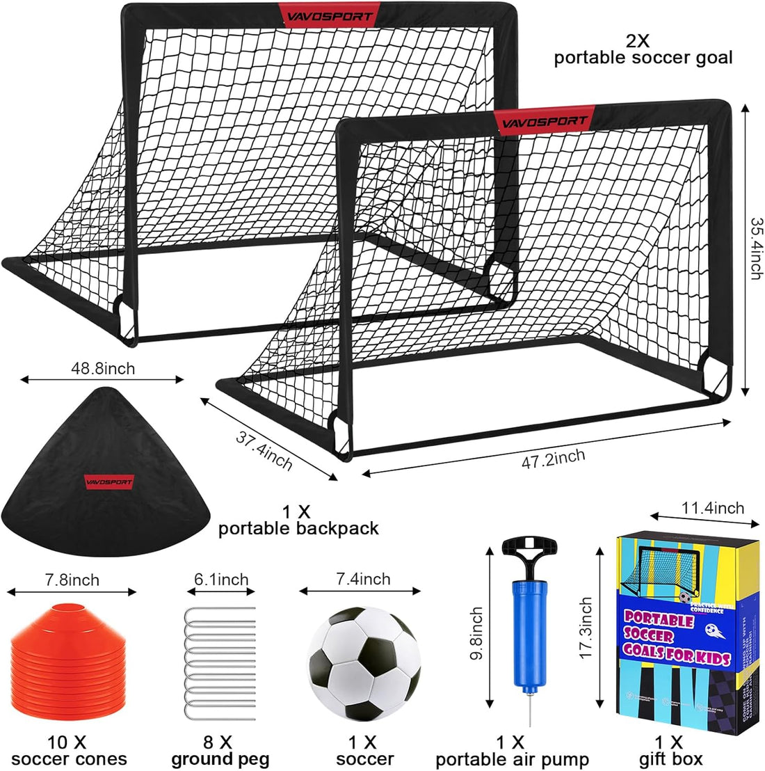 Kids Soccer Goals for Backyard Set - 2 of 4&