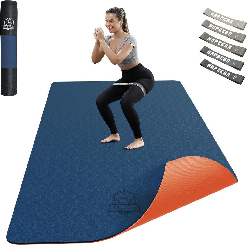 Large Yoga Mat - 72"X36"X6Mm (1/4 Inch), Extra Wide Non-Slip Exercise Mat for Home Workout, Yoga, Pilates & Stretching, Durable, Includes Carry Bag