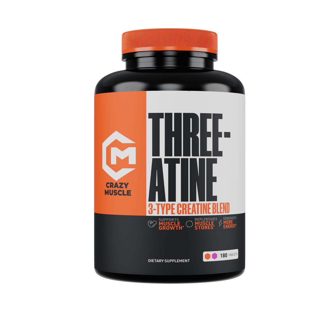Creatine Monohydrate Pills, Premium 3 Type 5G Creatine Pills, Pre/Postworkout &amp; Keto Energy Builder, Easy to Take Three-Atine for Optimum Performance Men Women, 90 Tablets