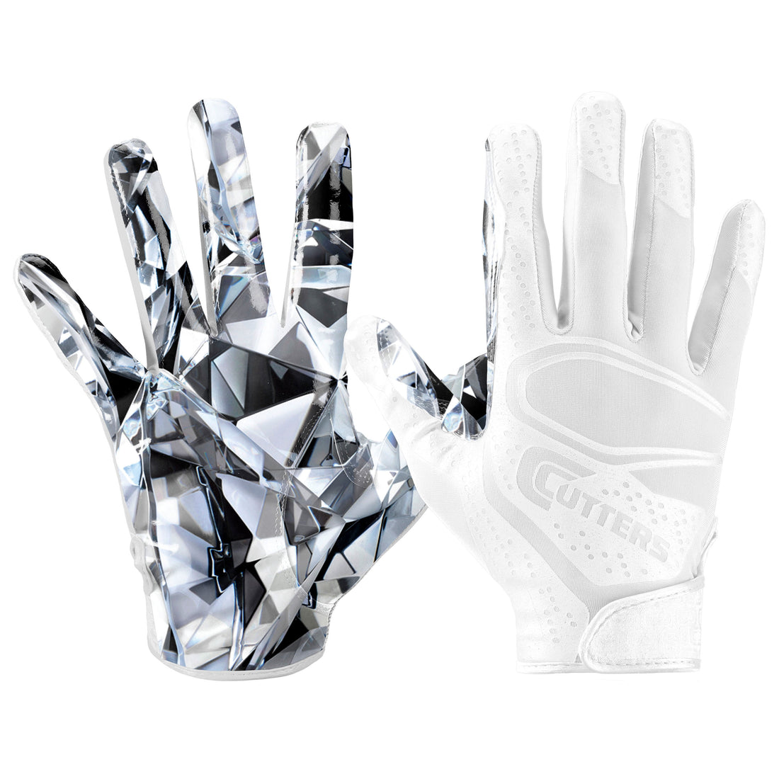 , Game Day Elite Football Receiver Gloves, Youth, L/XL, White Diamond