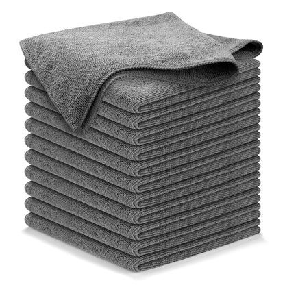 Microfiber Cleaning Cloths-Microfiber Towels-Gray- Pack of 12 (12.5"X12.5")