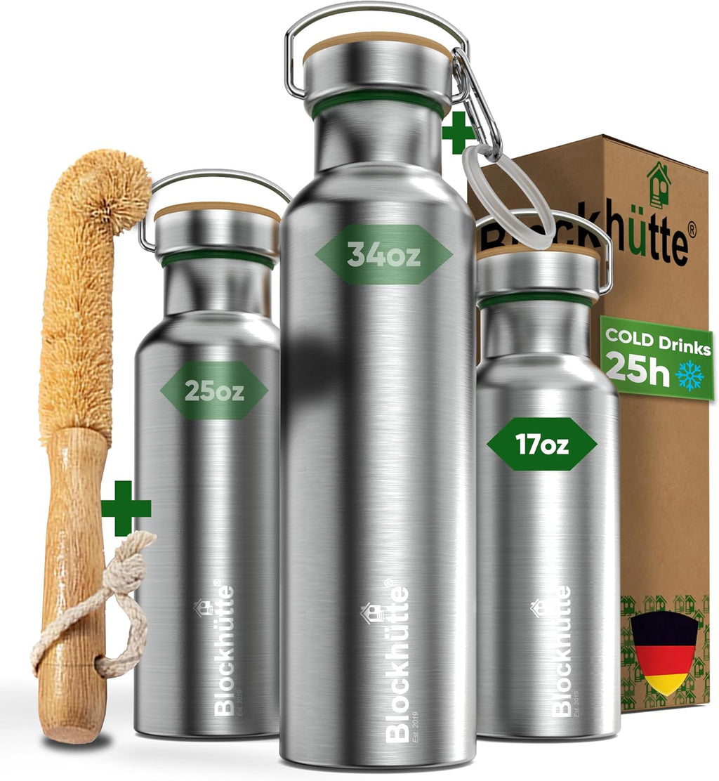 Vacuum Insulated Stainless Steel Water Bottle - 17 Oz I Wide Mouth Metal Bottle for Hot and Cold Drinks I Bpa-Free I Perfect for Travel, School I Kids, Adults, Water Canteen, Sports, Flask