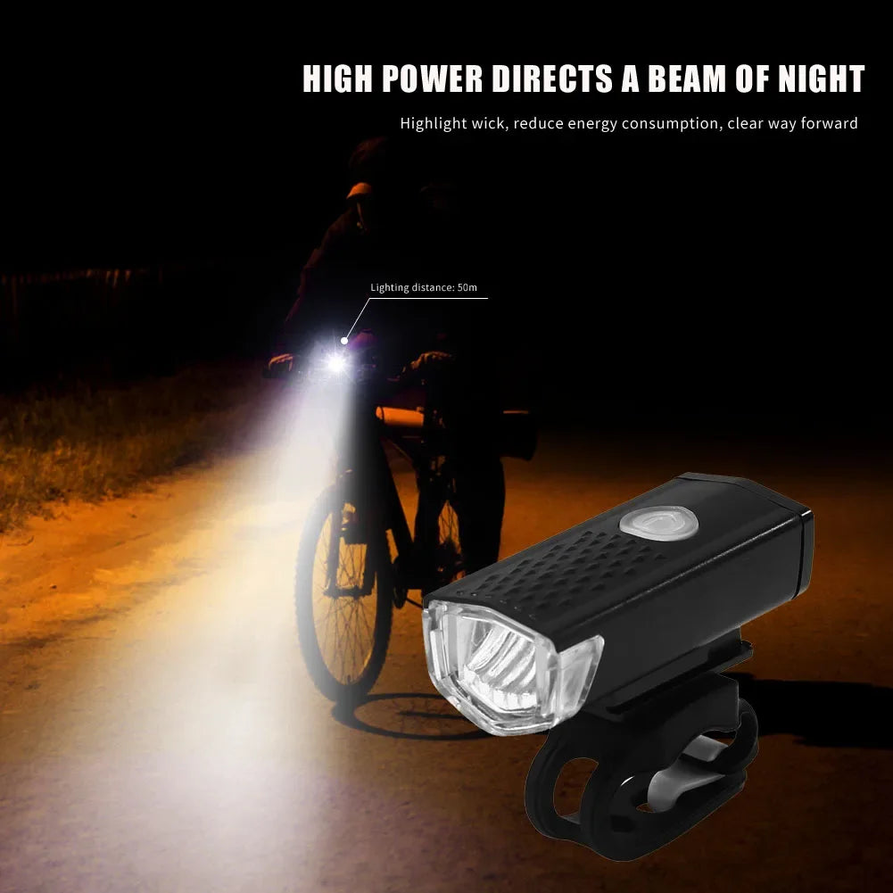 Bike Bicycle Light Set USB LED Rechargeable Mountain Cycling Front Back Headlight Tail Lamp Night Riding Flashlight