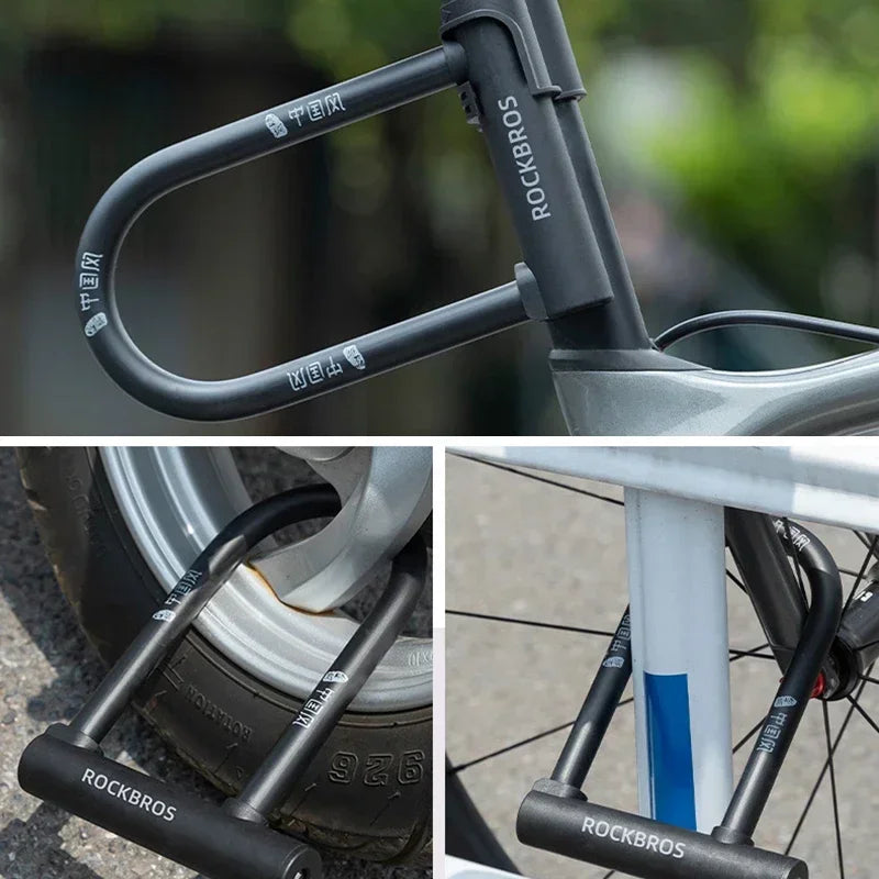 Chinese Style Bicycle Locks U Shape Electric Scooter Padlock Anti-Theft Bike Lock Cable Set MTB Road Bike Accessories