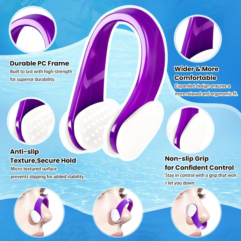 Swimming Nose Clip - 10 Packs Silicone Swim Nose Plugs for Kids (Age 7+) and Adu