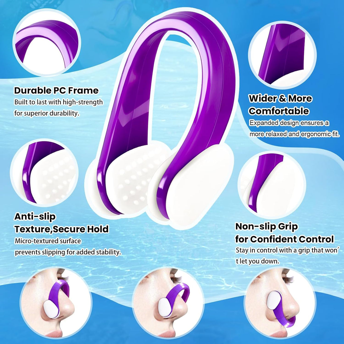 Swimming Nose Clip - 10 Packs Silicone Swim Nose Plugs for Kids (Age 7+) and Adu