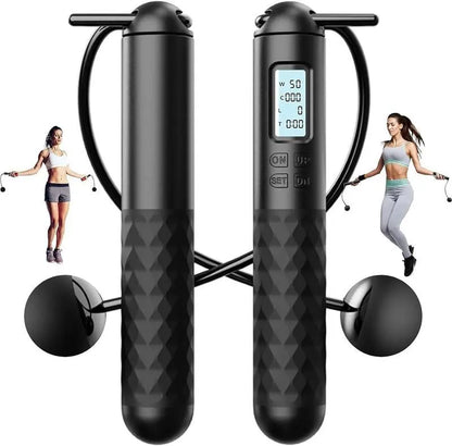 Smart Gravity Ball Jump Rope - Cordless Skipping with Digital Counter, Adjustable Weight for Home/Gym Workouts,Parent-Child Interaction, Valentine&