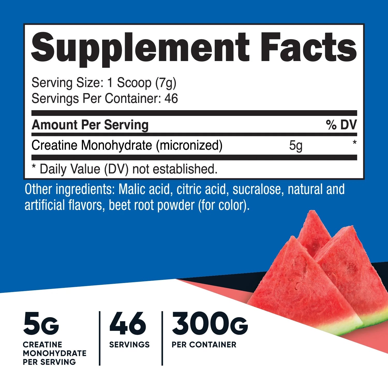 Creatine Monohydrate Powder (Watermelon), 300 Grams