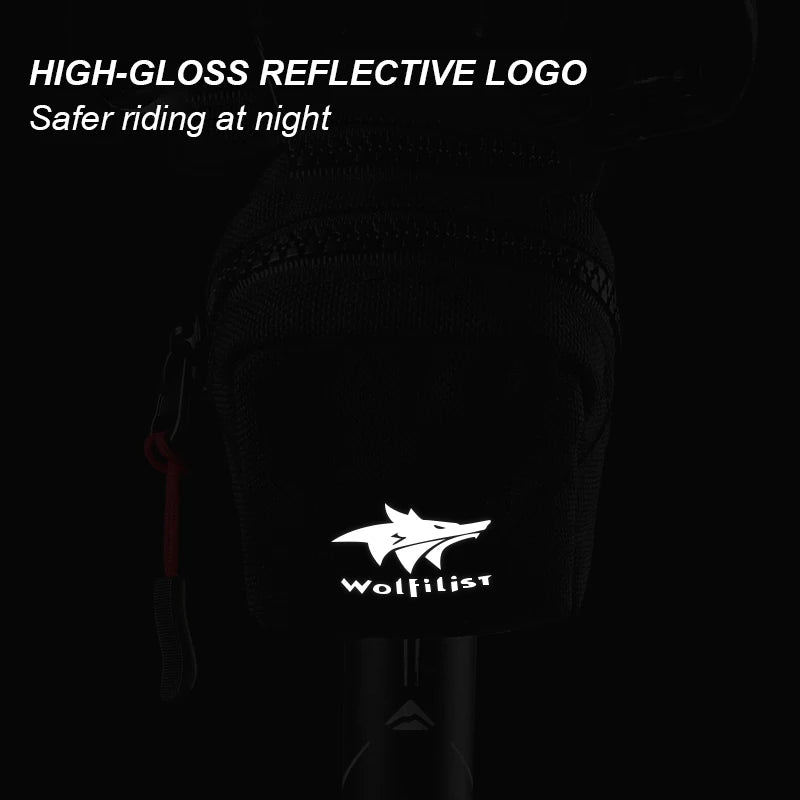 WOLFILIST Bike Seat Bag - Small Bike Saddle Bags with Reflective LOGO, Compact Design for Everyday Travel Bicycle Accessories