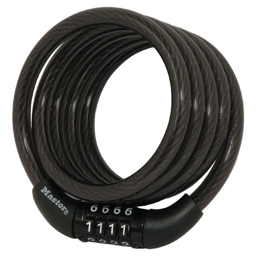 Cable Lock, Non-Resettable 4 Dial Combination Bike Lock, 4 Ft. Long