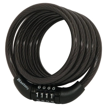 Cable Lock, Non-Resettable 4 Dial Combination Bike Lock, 4 Ft. Long