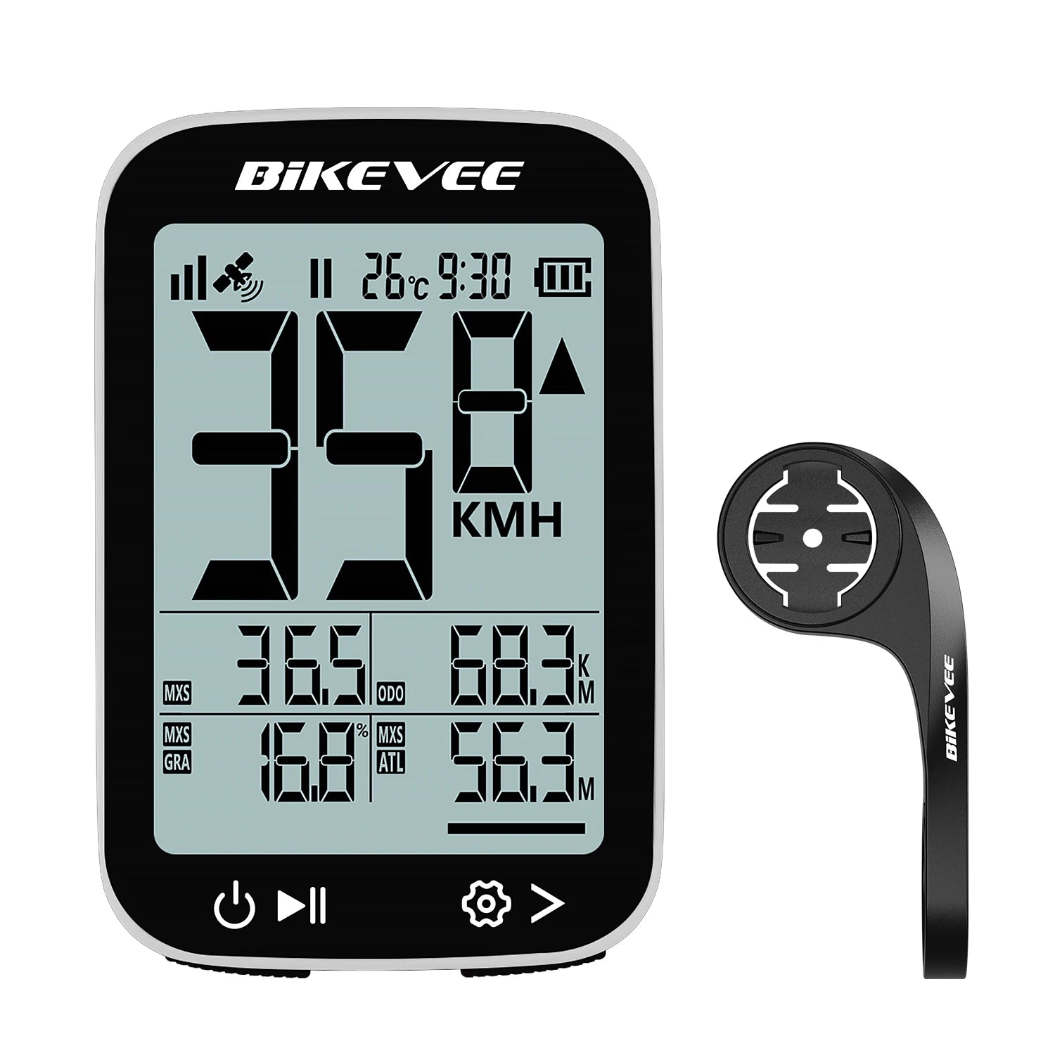 Bike Computer Wireless GPS Bicycle Odometer MPH KM/H Bike Speedometer Cycling Odometer Tracker LCD Display with Backlight