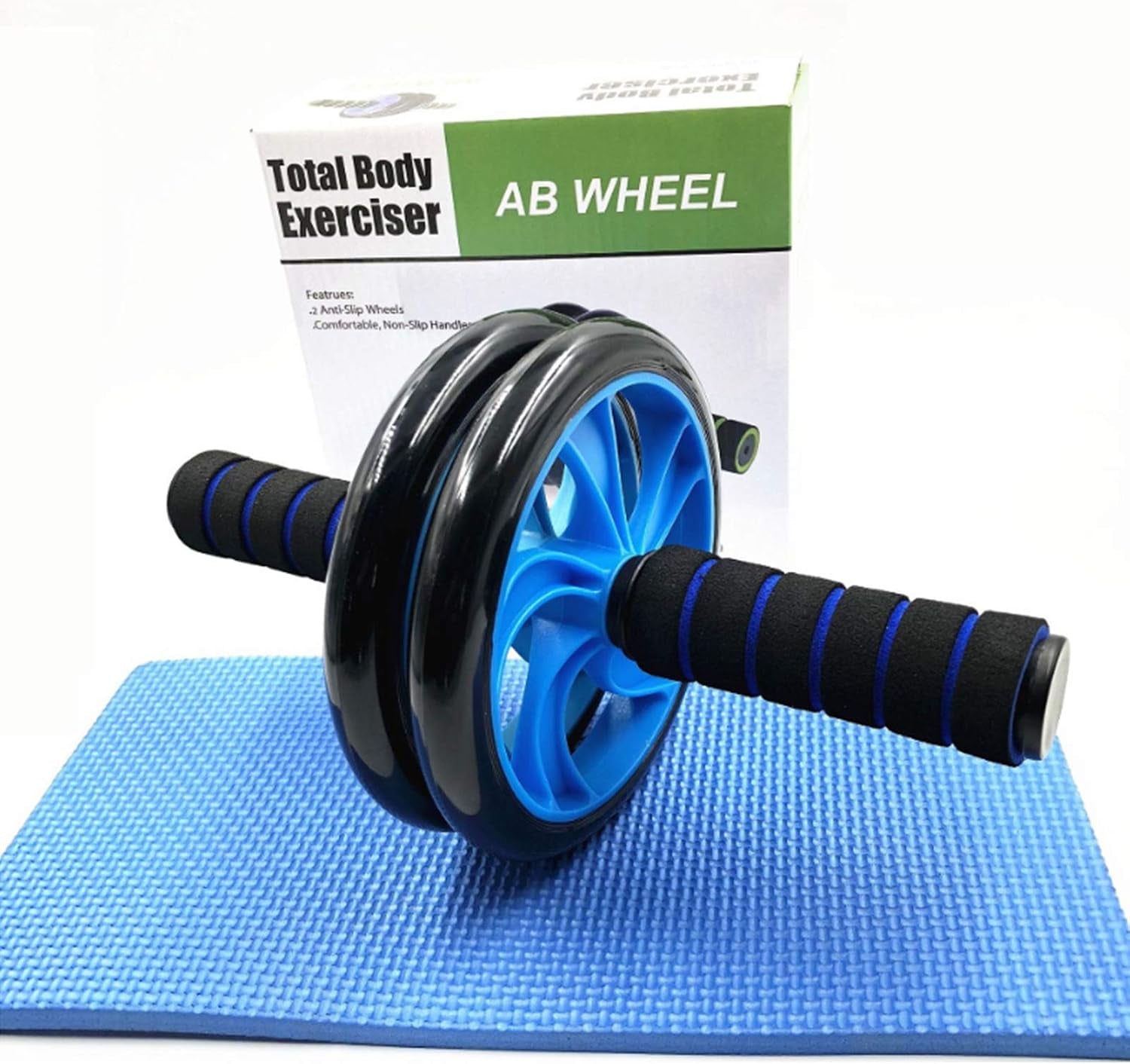 Ab Roller Kit, 5-In-1 with Knee Pads, Push-Up Bars & Jump Rope | Stainless Steel, Non-Slip TPR, Floor Safe, Home Gym Equipment Suitable for Physical Training