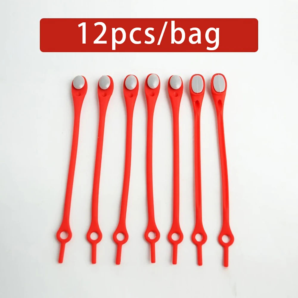 12Pcs Stretch Silicone Shoelaces No Tie Shoe Laces Elastic Laces Sneakers Adults Kids Lazy Shoelace for Shoes Rubber Zapatillas