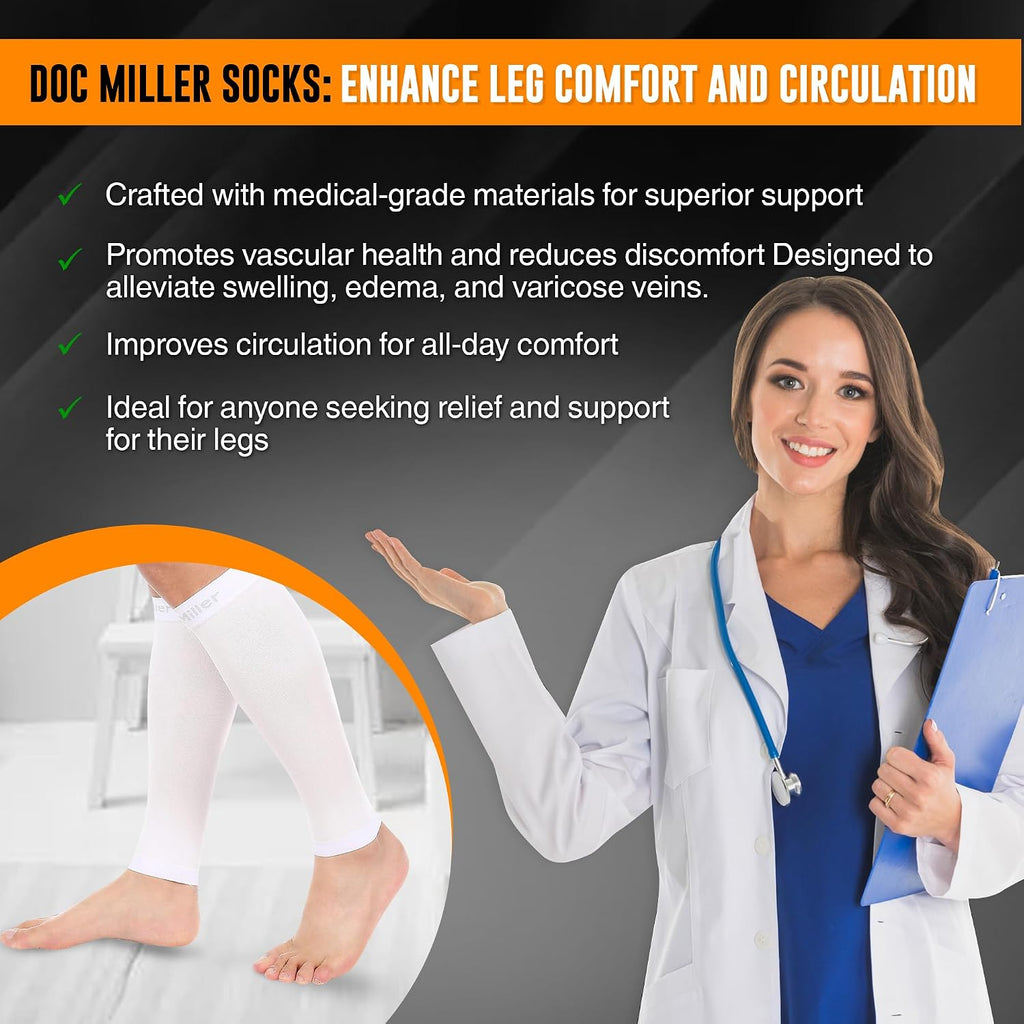Compression Calf Sleeve for Men & Women, Premium Medical Grade, 15-20Mmhg Graduated Support for Running, Calf Tear, Shin Splints, Knee High, Calf Sleeves, 1 Pair