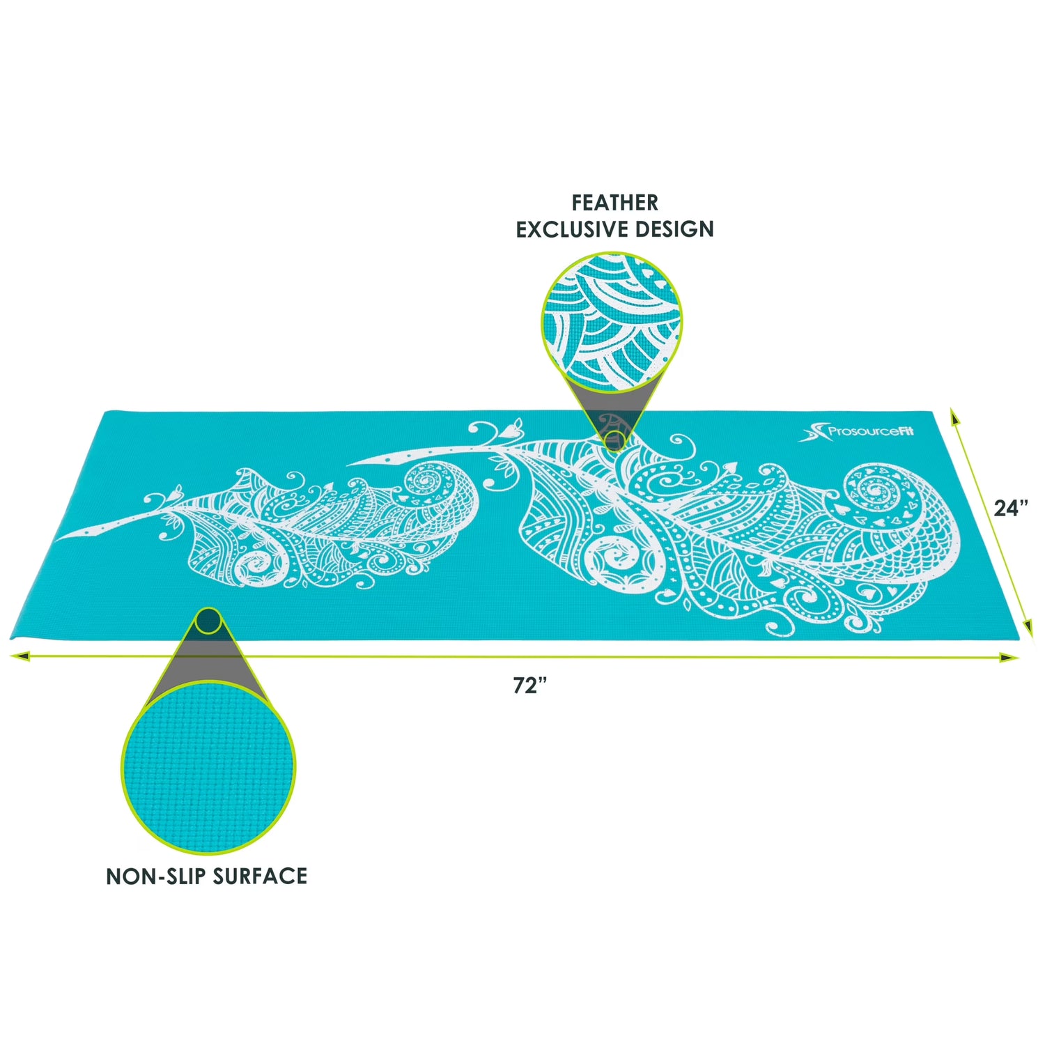 Yoga Mats 3/16 in (5Mm) Thick W/ Exclusive Printed Designs