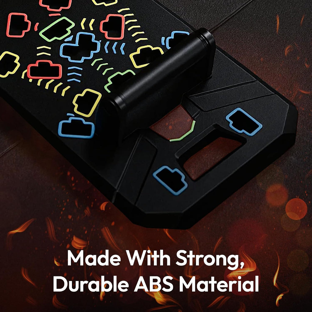 Solid Push up Board | 20-In-1 Home Gym | Portable Workout Equipment | Multi-Functional Pushup Board for Men & Women | Professional Foldable Push up Stands for Chest Muscles