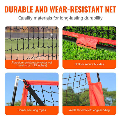 7 Ft. X 7 Ft. Baseball Practice Net, Portable Training Equipment for Hitting, Pitching, Catching with Carry Bag