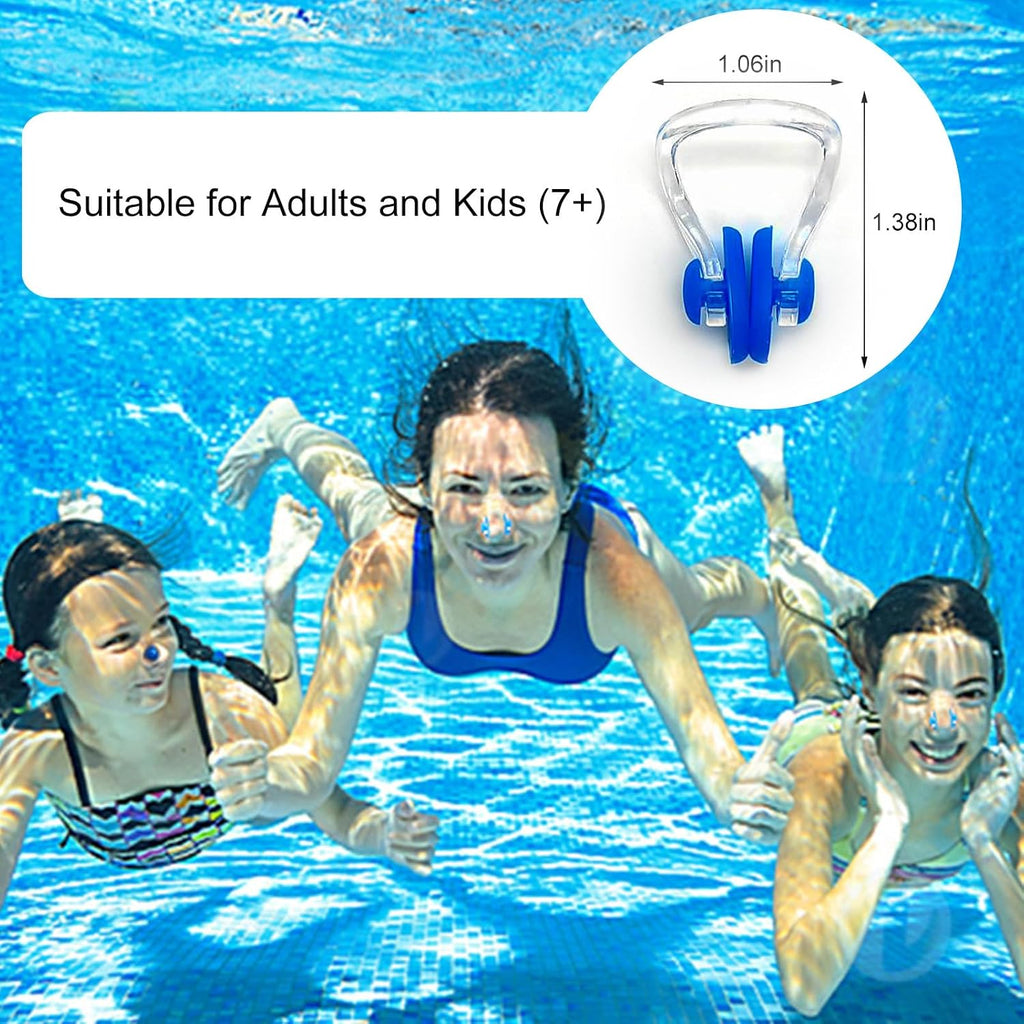 12Pcs Silicone Swimming Nose Plugs for Kids Age 7+ Adults | Block the Water Out of Nose Don'T Feel Hurt Fit for Different Nose Shape 6 Color Match Your Swimsuits