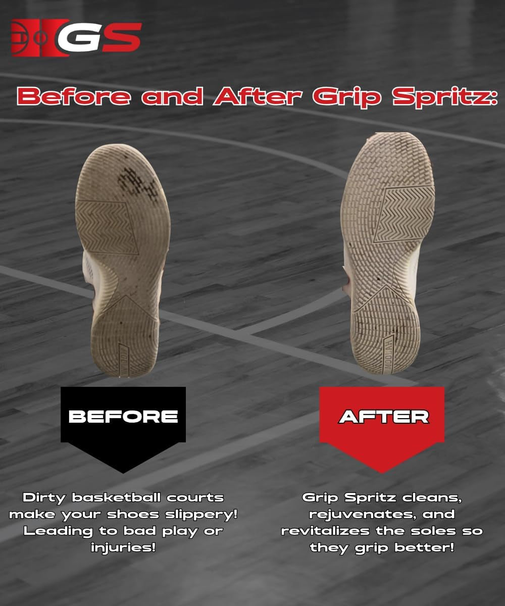 - Basketball Shoe Grip Spray - Improve Sole Traction & Court Grip - Rejuvenate & Elongate Sneaker Life - anti Slip Grip & Performance Enhancer - Basketball Accessory