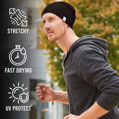 Mens &amp; Womens Running Sports Beanie, Sweat-Wicking Uv-Blocking Helmet Liner Gym Cap &amp; Cycling Hat