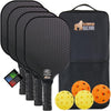 Gorilla Gear USAPA Approved Pickleball Starter Set, Fiberglass Paddles with Bag and Balls, Indoor Outdoor Court Use, Comfortable Racket Grip, Oversized Sweet Spot Pickle Ball Paddle for Men, Women